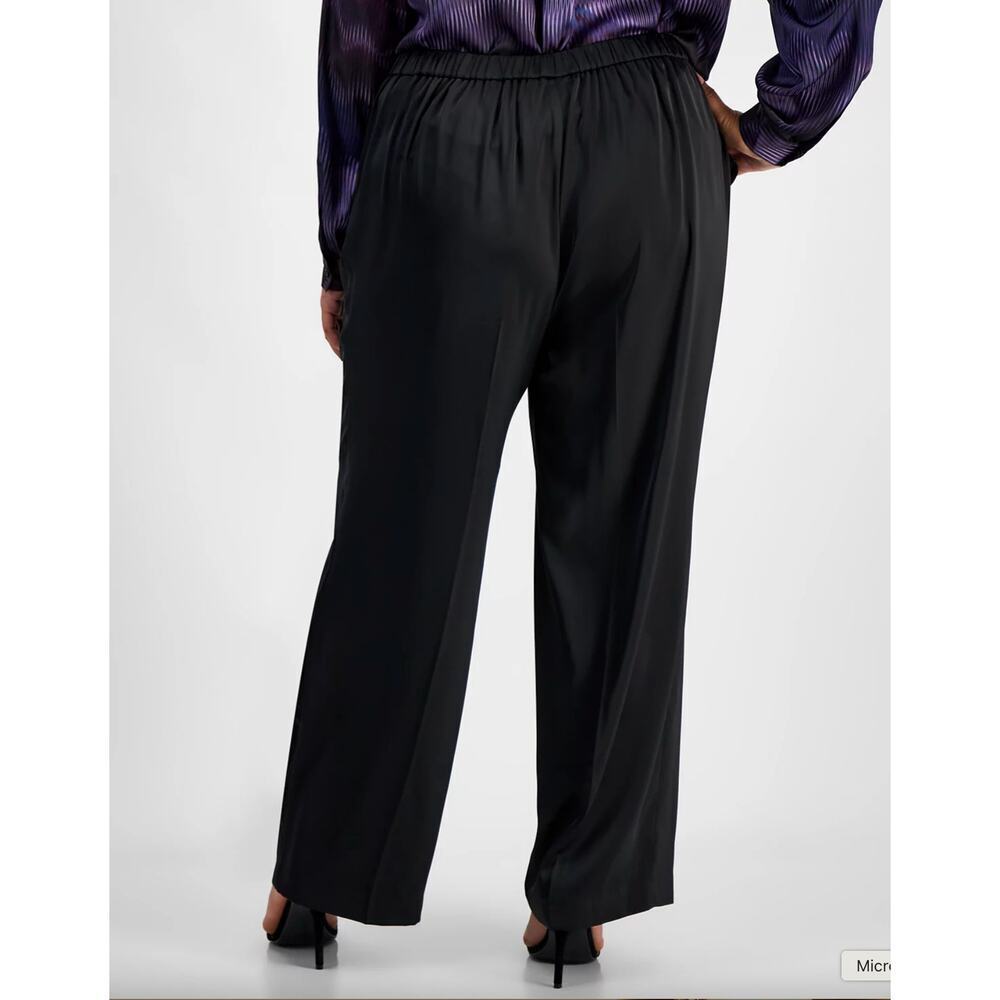 Anne Klein Plus Size Mid-Rise Pull-On Wide-Leg Pants 0X - Picture 3 of 8